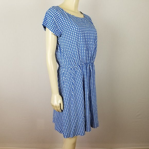 GAP blue white elastic waist dress sz‎ M - Picture 2 of 8